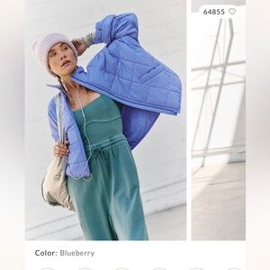 Free people pippa packable jacket in blueberry